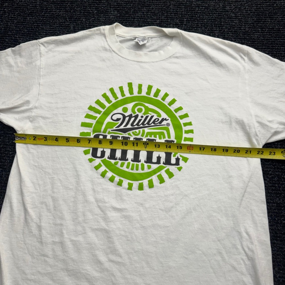 Miller Chill Beer Graphic T-Shirt White Anvil Cotton Mens XL Brewery Tee - Picture 2 of 12